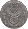 Монета. Южно-Африканская республика (ЮАР). 5 рандов 2001 год. ав.
