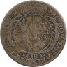Монета. Польша. Орт (1/4 талера) Коронный (Е С) 1756 год, Август III Саксонец. ав