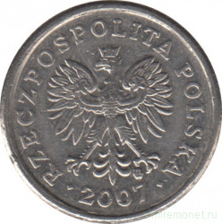 Монета. Польша. 20 грошей 2007 год.