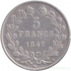 Монета. Франция. 5 франков 1847 год. А.