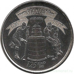 Монета. Канада. 25 центов 2017 год. 125 лет Кубку Стенли.