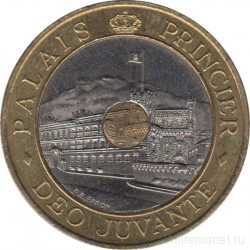 Монета. Монако. 20 франков 1995 год. Дворец принца.