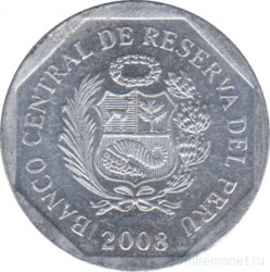 Монета. Перу. 5 сентимо 2008 год.