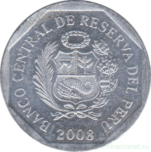 Монета. Перу. 5 сентимо 2008 год.