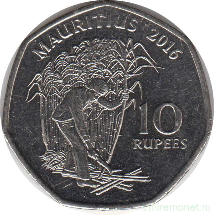 Монета. Маврикий. 10 рупий 2016 год.