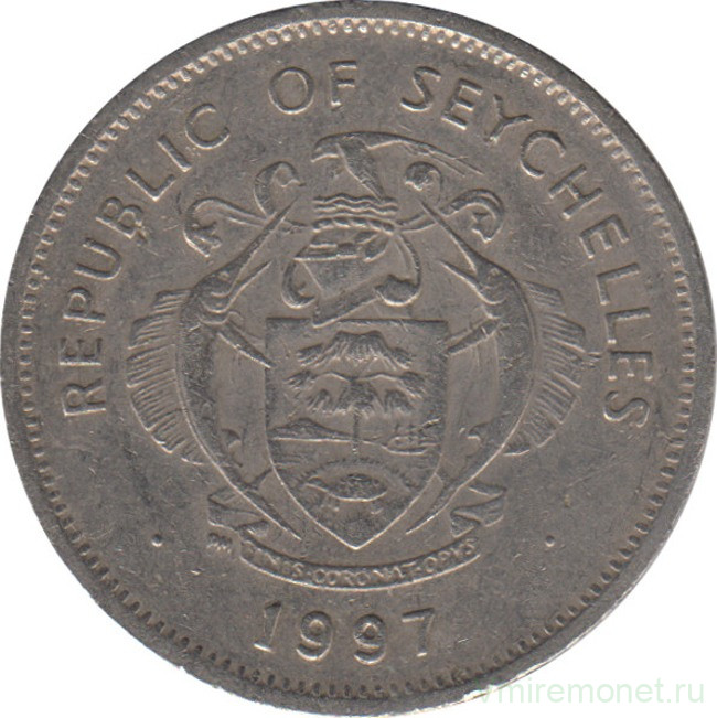 Монета. Сейшельские острова. 1 рупия 1997 год.