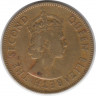 Монета. Ямайка. 1 пенни 1958 год.