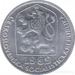 Монета. Чехословакия. 5 геллеров 1989 год.