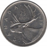 Монета. Канада. 25 центов 1976 год. ав.