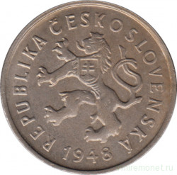 Монета. Чехословакия. 2 кроны 1948 год.