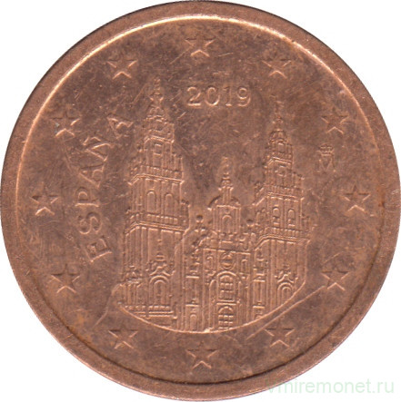 Монета. Испания. 2 цента 2019 год.