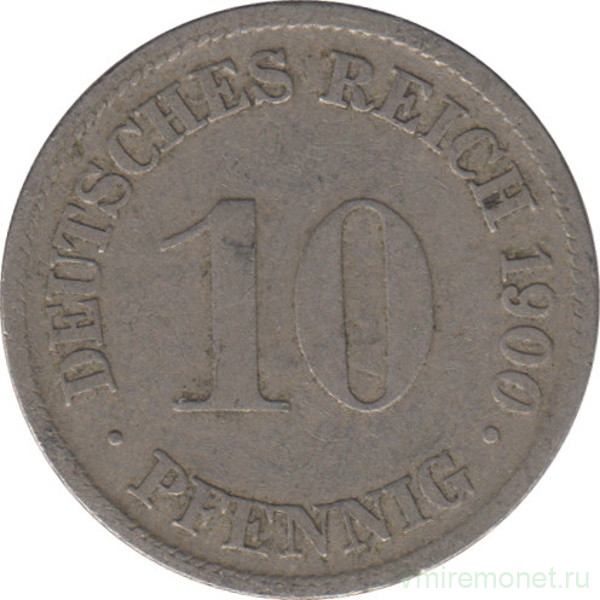 Монета. Германия (Германская империя 1871-1922). 10 пфеннигов 1900 год. (D).