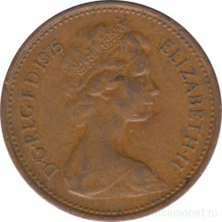 Монета. Великобритания. 1 пенни 1975 год.