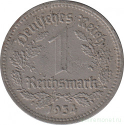 Монета. Германия. Третий Рейх. 1 рейхсмарка 1934 год. Монетный двор - Берлин (А).