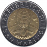 Монета. Сан-Марино. 500 лир 1996 год. Гегель. рев.