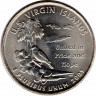Монета. США. 25 центов 2009 год. Штат № 55 Американские Виргинские острова.