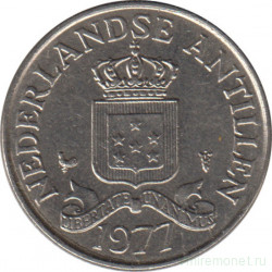 Монета. Нидерландские Антильские острова. 25 центов 1977 год.