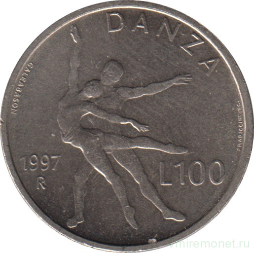 Монета. Сан-Марино. 100 лир 1997 год. Танец.