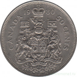 Монета. Канада. 50 центов 1980 год.
