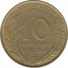  Монета. Франция. 10 сантимов 1975 год. ав.