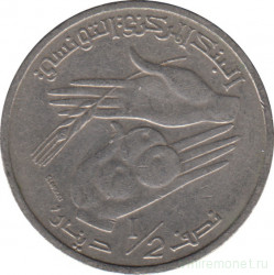 Монета. Тунис. 1/2 динара 2013 год.