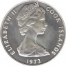 Монета. Острова Кука. 2 доллара 1973 год. 20 лет коронации Елизаветы II. рев.
