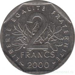Монета. Франция. 2 франка 2000 год.