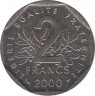 Монета. Франция. 2 франка 2000 год. ав.