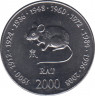 Монета. Сомали. Набор 12 штук. 10 шиллингов 2000 год. Китайский гороскоп. ав.