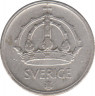 Монета. Швеция. 25 эре 1946 год (серебро). рев.