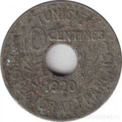 Монета. Тунис. 10 сантимов 1920 год.