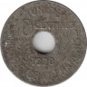 Монета. Тунис. 10 сантимов 1920 год. ав.