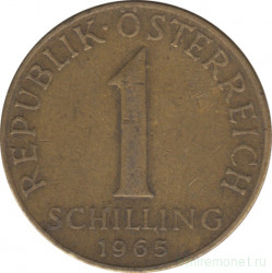 Монета. Австрия. 1 шиллинг 1965 год.