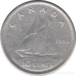 Монета. Канада. 10 центов 1956 год.
