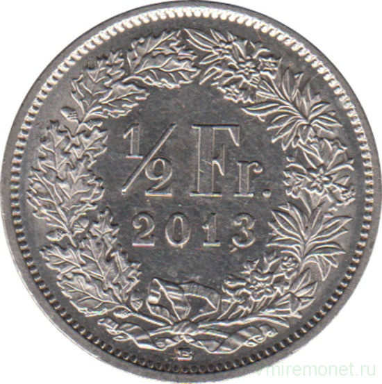 Монета. Швейцария. 1/2 франка 2013 год.