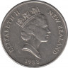 Монета. Новая Зеландия. 50 центов 1988 год. ав.