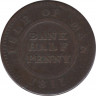 Монета. Великобритания. Остров Мэн. 1/2 пенни 1811 год. (Bank Half Penny). ав.