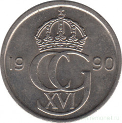 Монета. Швеция. 50 эре 1990 год.