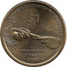 Аверс. Монета. США. 1 доллар 2011 год. Сакагавея, трубка мира. Монетный двор P.
