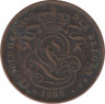 Монета. Бельгия. 2 цента 1905 год. DER BELGEN. ав.
