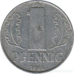 Монета. ГДР. 1 пфенниг 1965 год.