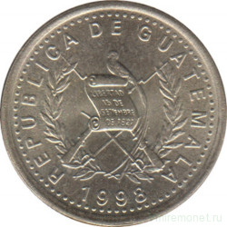 Монета. Гватемала. 5 сентаво 1998 год.