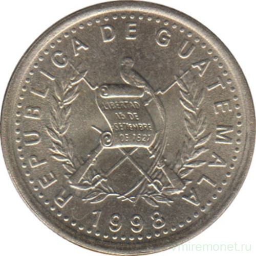 Монета. Гватемала. 5 сентаво 1998 год.
