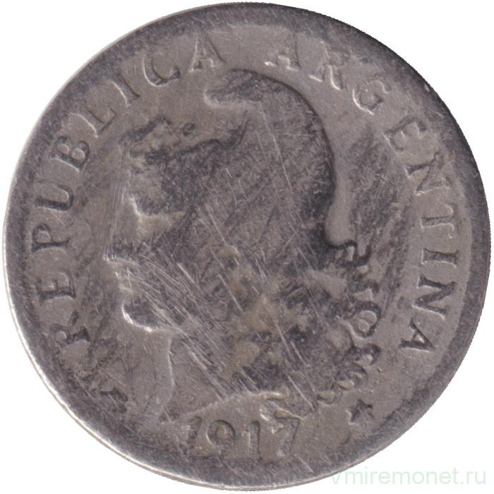 Монета. Аргентина. 5 сентаво 1917 год.