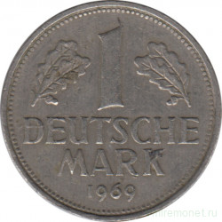 Монета. ФРГ. 1 марка 1969 год. Монетный двор - Карлсруэ (G).