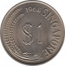 Монета. Сингапур. 1 доллар 1968 год. ав.