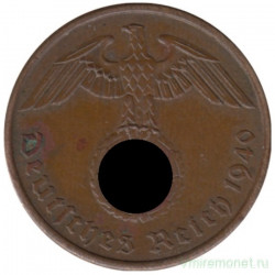 Монета. Германия. Третий Рейх. 2 рейхспфеннига 1940 год. Монетный двор - Берлин (А).