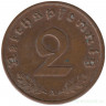 Монета. Германия. Третий Рейх. 2 рейхспфеннига 1940 год. Монетный двор - Берлин (А).