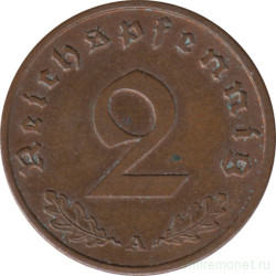 Монета. Германия. Третий Рейх. 2 рейхспфеннига 1940 год. Монетный двор - Берлин (А).