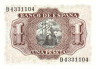 Банкнота. Испания. 1 песета 1953 год. Тип 144а.